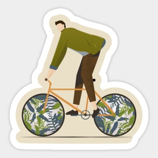 enjoy cycling and makes change Sticker